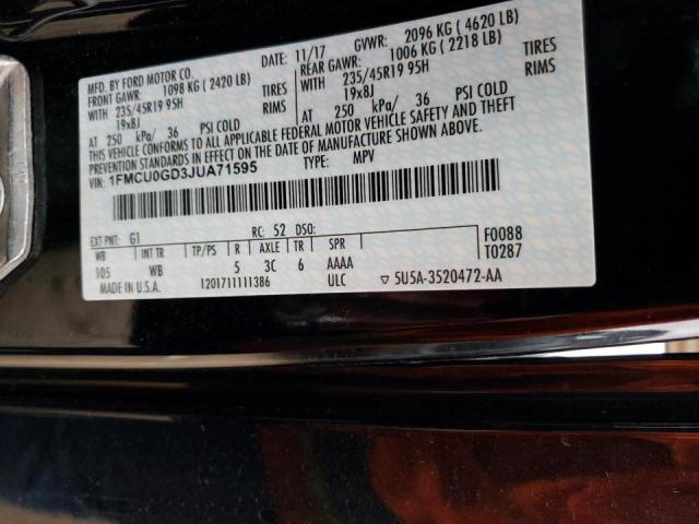 Photo 14 from auction – 2018 FORD ESCAPE SE with VIN 1FMCU0GD3JUA71595