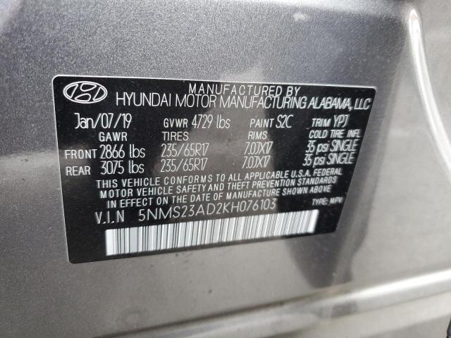 Photo 14 from auction – 2019 HYUNDAI SANTA FE S with VIN 5NMS23AD2KH076103