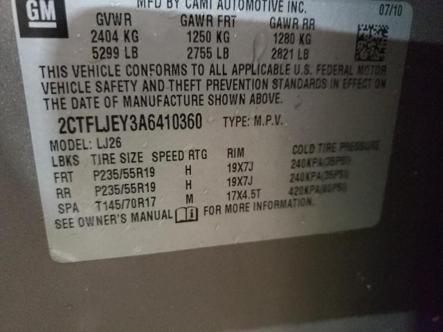Photo 14 from auction – 2010 GMC TERRAIN SL with VIN 2CTFLJEY3A6410360