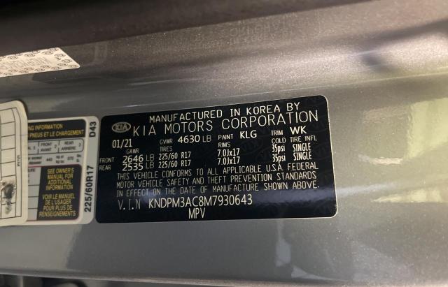 Photo 10 from auction – 2021 KIA SPORTAGE L with VIN KNDPM3AC8M7930643