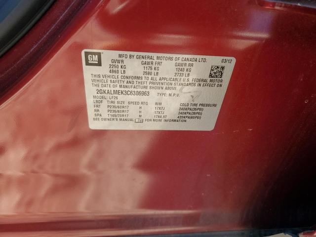 Photo 14 from auction – 2012 GMC TERRAIN SL with VIN 2GKALMEK3C6306963