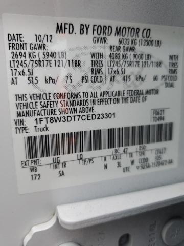 Photo 10 from auction – 2012 FORD F350 SUPER with VIN 1FT8W3DT7CED23301