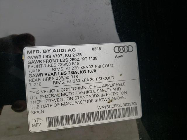 Photo 14 from auction – 2018 AUDI Q3 PREMIUM with VIN WA1BCCFS3JR029705