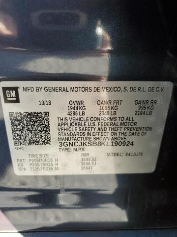 Photo 14 from auction – 2019 CHEVROLET TRAX LS with VIN 3GNCJKSB8KL190924