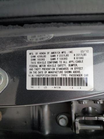 Photo 13 from auction – 2012 HONDA ACCORD LX with VIN 1HGCP2F32CA128858