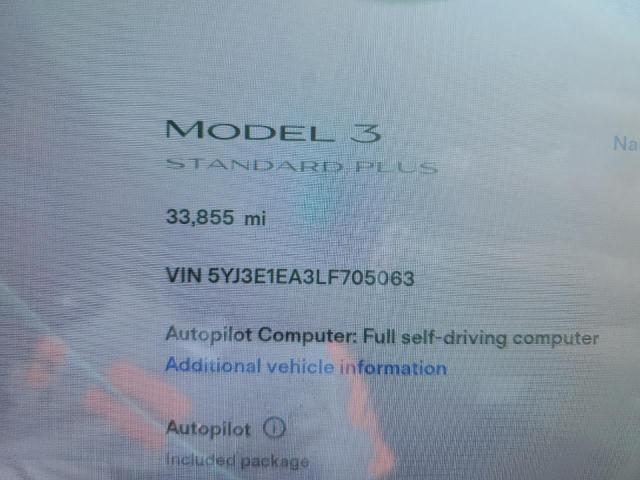Photo 9 from auction – 2020 TESLA MODEL 3 with VIN 5YJ3E1EA3LF705063