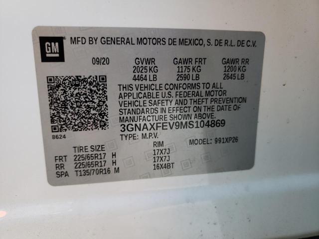 Zdjęcie 14 z aukcji – 2021 CHEVROLET EQUINOX z VIN 3GNAXFEV9MS104869