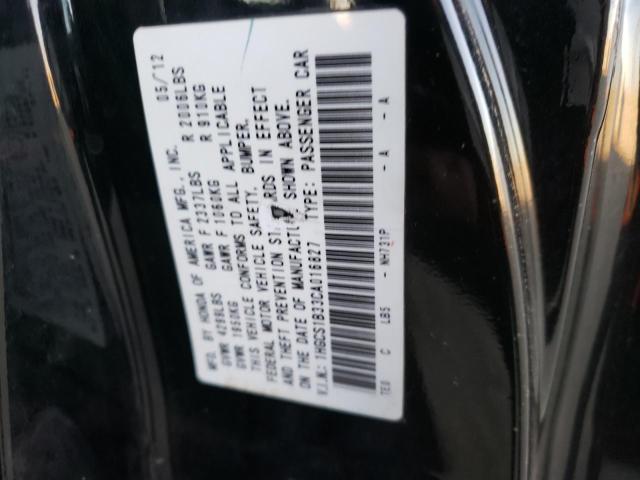 Photo 10 from auction – 2012 HONDA ACCORD LX with VIN 1HGCS1B33CA016827