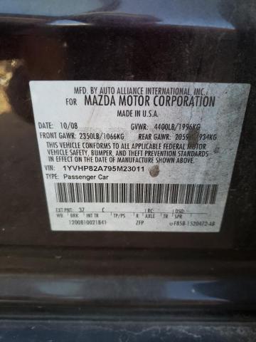 Photo 10 from auction – 2009 MAZDA 6 I with VIN 1YVHP82A795M23011