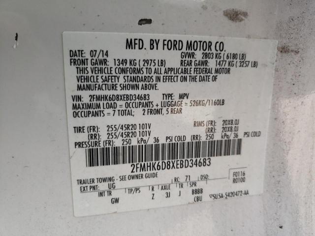 Photo 14 from auction – 2014 FORD FLEX LIMIT with VIN 2FMHK6D8XEBD34683