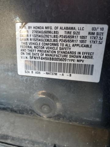 Photo 14 from auction – 2011 HONDA PILOT TOUR with VIN 5FNYF4H9XBB005609