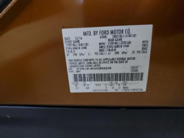 Photo 14 from auction – 2017 FORD EXPLORER X with VIN 1FM5K8D89HGB58236