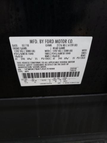 Photo 14 from auction – 2018 FORD EXPLORER with VIN 1FM5K7B87JGC51890