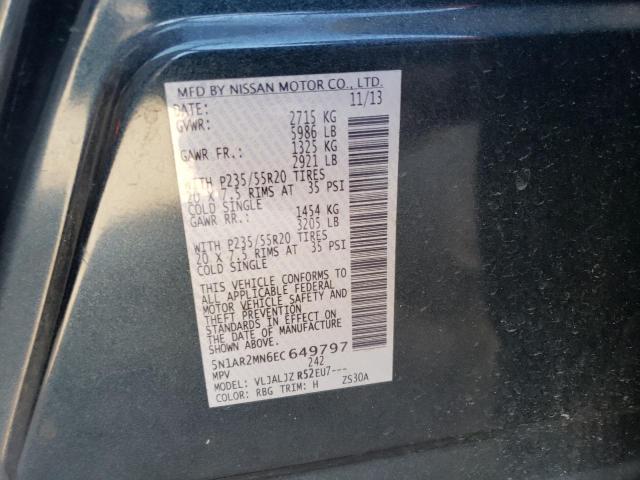 Photo 14 from auction – 2014 NISSAN PATHFINDER with VIN 5N1AR2MN6EC649797