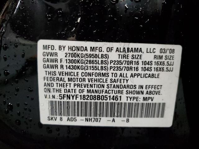 Photo 14 from auction – 2008 HONDA PILOT VP with VIN 5FNYF18208B051461