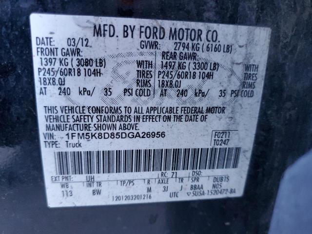 Photo 14 from auction – 2013 FORD EXPLORER X with VIN 1FM5K8D85DGA26956