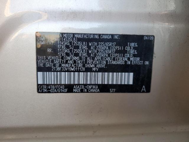 Photo 14 from auction – 2009 TOYOTA RAV4 with VIN 2T3BF33V19W011128
