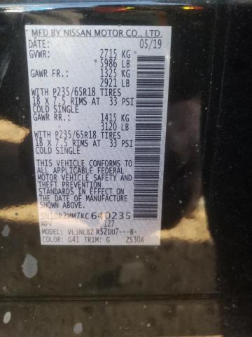 Photo 14 from auction – 2019 NISSAN PATHFINDER with VIN 5N1DR2MM7KC640235