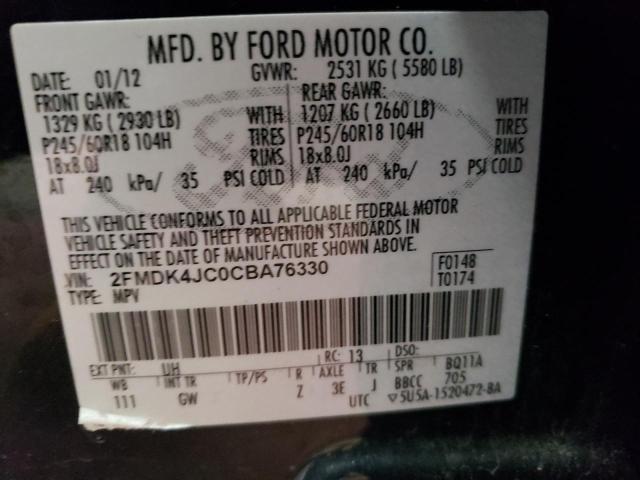Photo 14 from auction – 2012 FORD EDGE SEL with VIN 2FMDK4JC0CBA76330