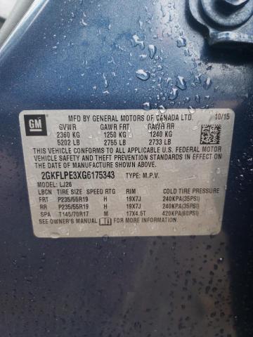 Photo 14 from auction – 2016 GMC TERRAIN SL with VIN 2GKFLPE3XG6175343