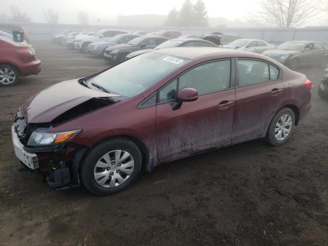 HONDA CIVIC LX 2012 with VIN 2HGFB2F44CH022935 - Photo from auction