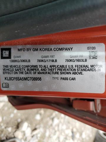 Photo 10 from auction – 2021 CHEVROLET SPARK 2LT with VIN KL8CF6SA5MC708956