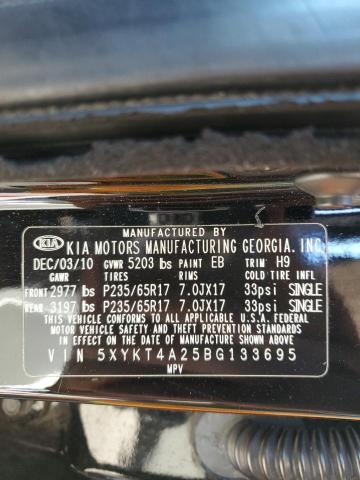 Photo 14 from auction – 2011 KIA SORENTO BA with VIN 5XYKT4A25BG133695