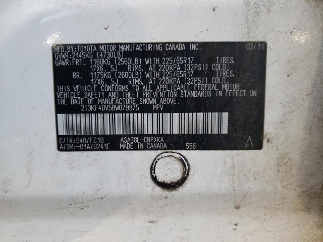 Photo 14 from auction – 2011 TOYOTA RAV4 with VIN 2T3KF4DV5BW079975