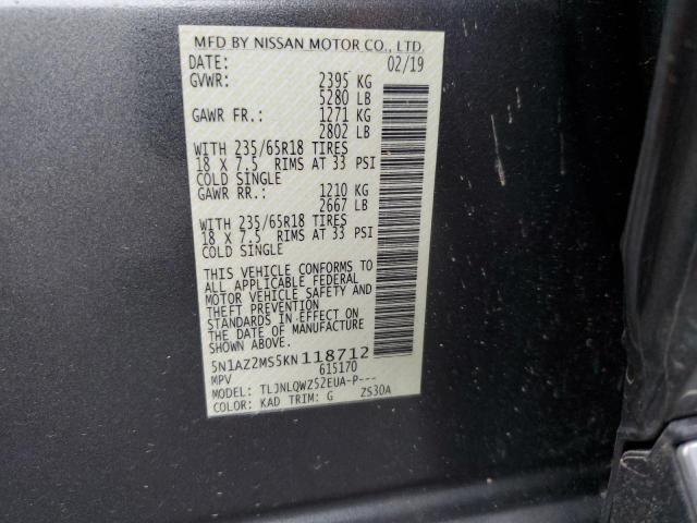 Photo 14 from auction – 2019 NISSAN MURANO S with VIN 5N1AZ2MS5KN118712