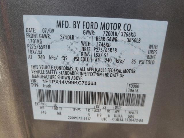 Photo 10 from auction – 2009 FORD F150 SUPER with VIN 1FTPX14V99KC76264