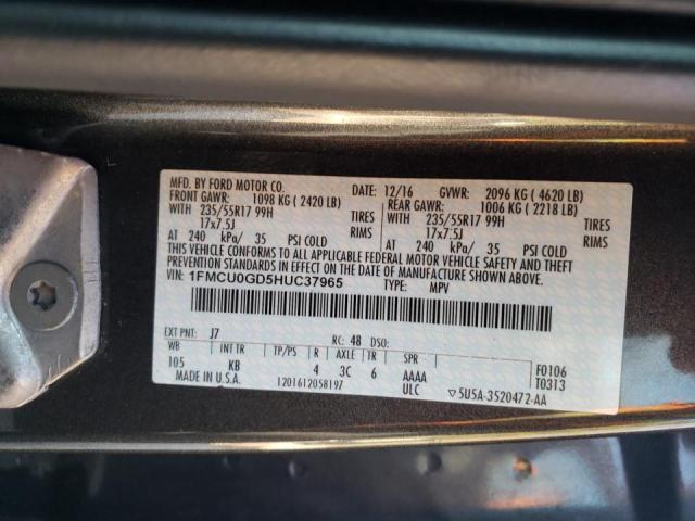 Photo 14 from auction – 2017 FORD ESCAPE SE with VIN 1FMCU0GD5HUC37965
