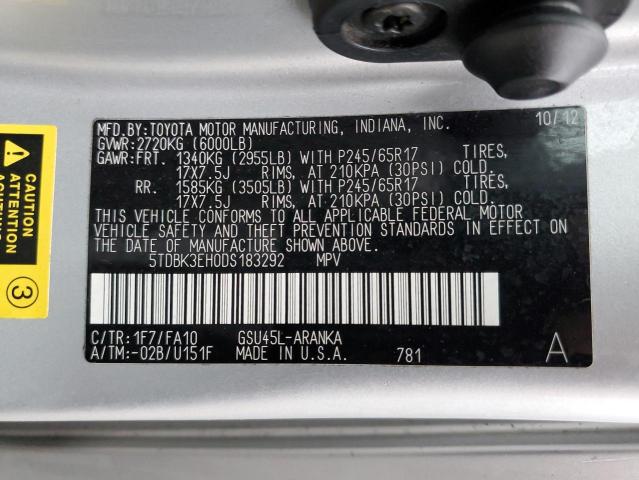 صورة رقم 14 من المزاد - 2013 TOYOTA HIGHLANDER مع VIN 5TDBK3EH0DS183292
