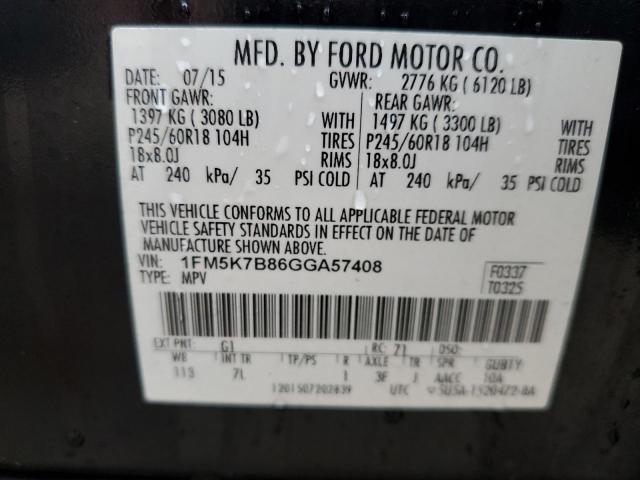 Photo 14 from auction – 2016 FORD EXPLORER with VIN 1FM5K7B86GGA57408