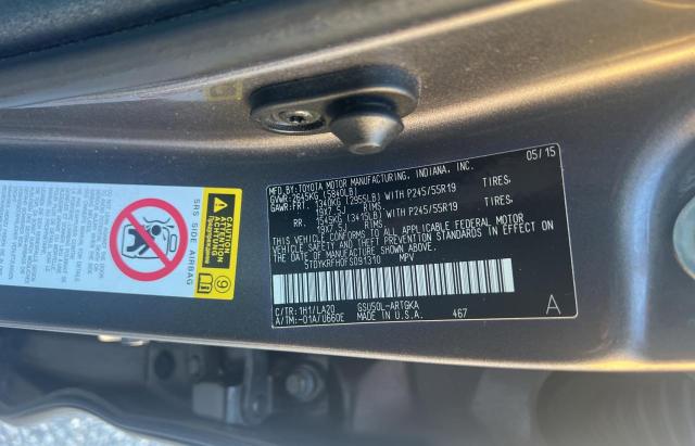 Photo 10 from auction – 2015 TOYOTA HIGHLANDER with VIN 5TDYKRFH0FS091310