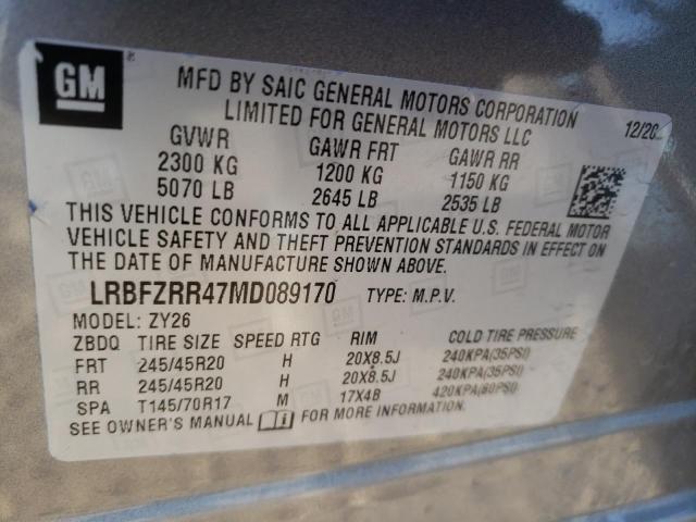 Photo 14 from auction – 2021 BUICK ENVISION A with VIN LRBFZRR47MD089170