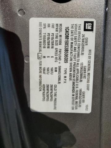 Photo 14 from auction – 2003 GMC SAFARI XT with VIN 1GKDM19X53B506089