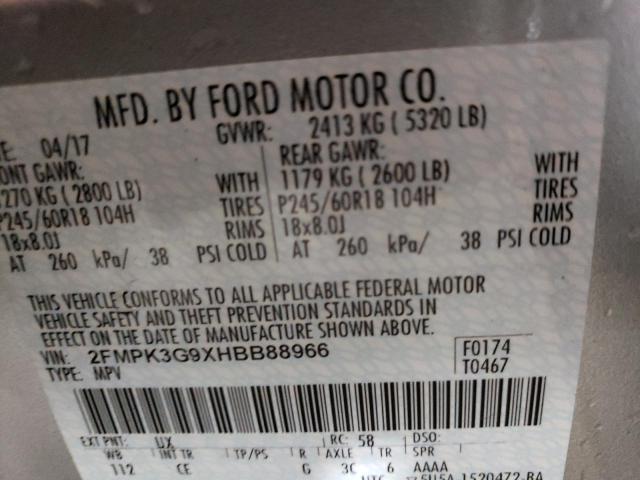 Photo 14 from auction – 2017 FORD EDGE SE with VIN 2FMPK3G9XHBB88966