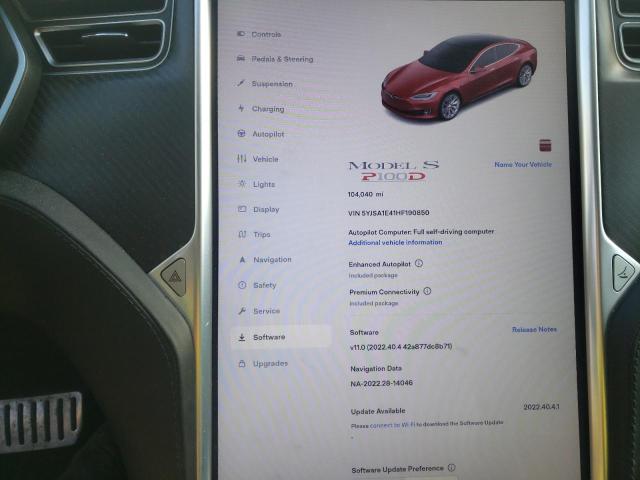 Photo 9 from auction – 2017 TESLA MODEL S with VIN 5YJSA1E41HF190850