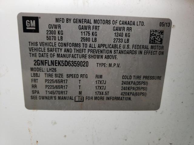 Photo 14 from auction – 2013 CHEVROLET EQUINOX LT with VIN 2GNFLNEK5D6359020