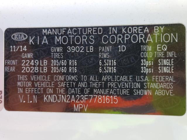 Photo 14 from auction – 2015 KIA SOUL with VIN KNDJN2A23F7781615