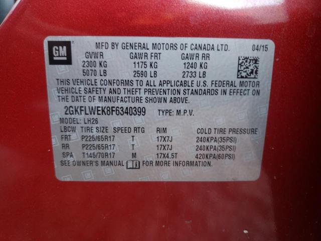 Photo 14 from auction – 2015 GMC TERRAIN SL with VIN 2GKFLWEK8F6340399