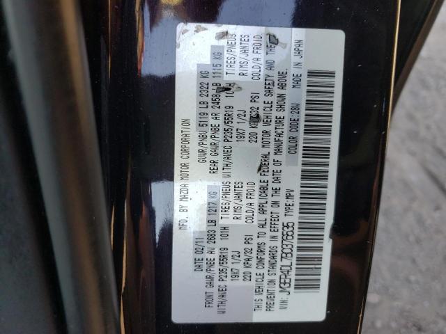 Photo 14 from auction – 2011 MAZDA CX-7 with VIN JM3ER4DL7B0376535