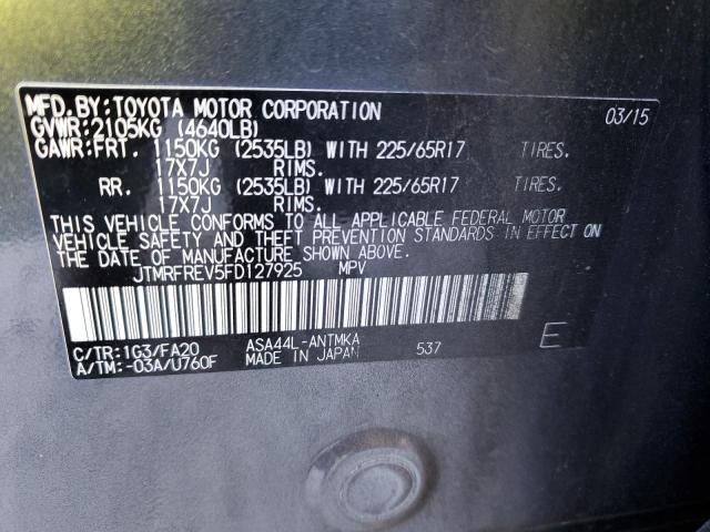 Photo 14 from auction – 2015 TOYOTA RAV4 XLE with VIN JTMRFREV5FD127925