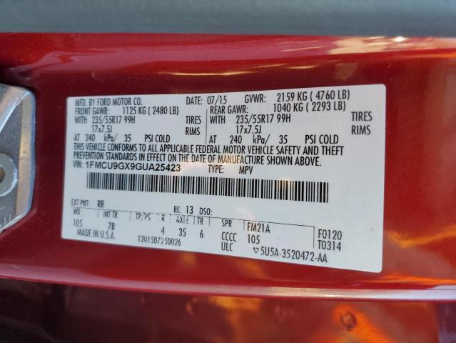 Photo 14 from auction – 2016 FORD ESCAPE SE with VIN 1FMCU9GX9GUA25423
