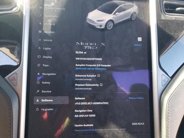 Photo 9 from auction – 2018 TESLA MODEL X with VIN 5YJXCAE23JF113420