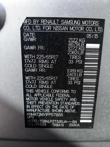 Photo 14 from auction – 2015 NISSAN ROGUE S with VIN KNMAT2MV1FP571655