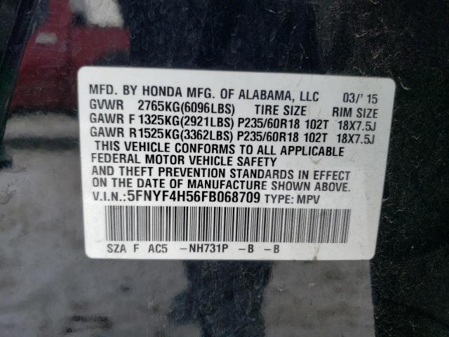 Photo 14 from auction – 2015 HONDA PILOT EXL with VIN 5FNYF4H56FB068709