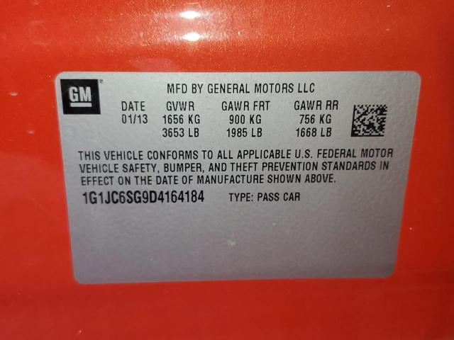 Photo 14 from auction – 2013 CHEVROLET SONIC LT with VIN 1G1JC6SG9D4164184