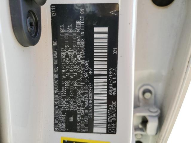 Photo 14 from auction – 2012 TOYOTA HIGHLANDER with VIN 5TDZA3EH4CS022427