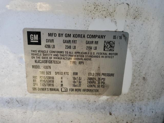 Photo 14 from auction – 2016 BUICK ENCORE with VIN KL4CJASB1GB703534